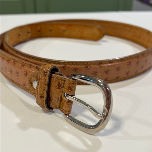 Vintage Other - Ostrich Tan Leather Belt - genuine leather, 44